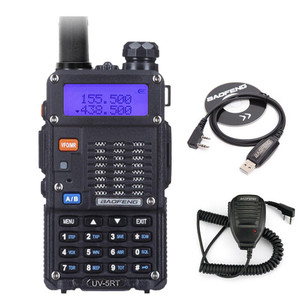 Baofeng UV-5RT 8W VHF/UHF Walkie Talkie Long Range Two Way Radio + Speaker Mic + Cable  Baofeng UV-5RT 8W VHF/UHF Walkie Talkie Long Range Two Way Radio + Speaker Mic + Cable