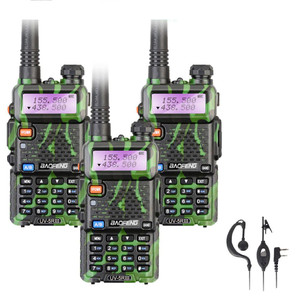3 x BAOFENG UV-5R Tri-Band UHF/VHF Walkie-talkies Long Range Green Two Way FM Ham Radio + Headset  3 x BAOFENG UV-5R Tri-Band UHF/VHF Walkie-talkies Long Range Green Two Way FM Ham Radio + Headset
