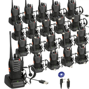 20 x Baofeng BF-888S UHF Walkie Talkie Long Range VOX Two Way Radio + Free Programming Cable Cover
