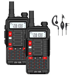 2 X BAOFENG UV-10R 10W Dual-Band VHF UHF Walkie Talkies Long Range FM Two Way Radio Black Walkie Talkies 2 X BAOFENG UV-10R 10W Dual-Band VHF UHF Walkie Talkies Long Range FM Two Way Radio Black Walkie Talkies
