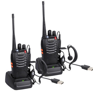 Baofeng BF-888S [2 Pack] UHF 400-470MHz Walkie Talkie Long Range VOX Two Way Radio + Earpiece 