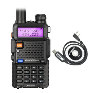 BAOFENG UV-5R Dual Band UHF VHF Walkie Talkie Two Way Radio Black With Programming Cable And Software BAOFENG UV-5R Dual Band UHF VHF Walkie Talkie Two Way Radio Black With Programming Cable And Software