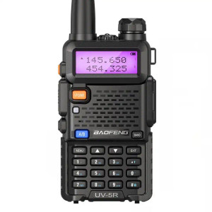 BAOFENG UV-5R Dual Band UHF/VHF Ham Radio Two Way FM Walkie Talkie Black with Earpiece BAOFENG UV-5R Dual Band UHF/VHF Ham Radio Two Way FM Walkie Talkie Black with Earpiece