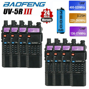 8 x Baofeng UV-5R III Tri-Band 3800mAH VHF/UHF 136-174/220-260/400-520MHz Walkie Talkie Two Way Radio  8 x Baofeng UV-5R III Tri-Band 3800mAH VHF/UHF 136-174/220-260/400-520MHz Walkie Talkie Two Way Radio