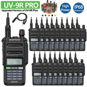 20 x Baofeng UV 9R PRO IP68 Waterproof Walkie Talkie UHF/VHF 8W Dual Band High Power Long Range Radio  + Programming Cable  20 x Baofeng UV 9R PRO IP68 Waterproof Walkie Talkie UHF/VHF 8W Dual Band High Power Long Range Radio  + Programming Cable