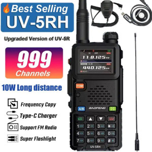 Baofeng UV-5RH 10W Multi-Band / Tri-Band 2500mAH VHF/UHF Long Range Walkie Talkie  + Speaker Mic + USB Cable + NA-771 Antenna New Baofeng UV-5RH 10W Multi-Band / Tri-Band 2500mAH VHF/UHF Long Range Walkie Talkie  + Speaker Mic + USB Cable + NA-771 Antenna New