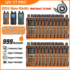 20 x Baofeng UV-17 Pro 5W Multi Band / Tri-Band 1800mAH 999 Channels VHF/UHF Long Range Walkie Talkie Two Way Radio + Programming Cable  20 x Baofeng UV-17 Pro 5W Multi Band / Tri-Band 1800mAH 999 Channels VHF/UHF Long Range Walkie Talkie Two Way Radio + Programming Cable