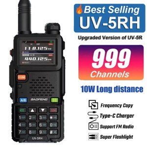 Baofeng UV-5RH 10W Tri-Band 2500mAH VHF/UHF Long Range Walkie Talkie Two Way Radio New Baofeng UV-5RH 10W Tri-Band 2500mAH VHF/UHF Long Range Walkie Talkie Two Way Radio New