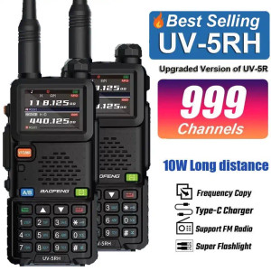 2 X Baofeng UV-5RH 10W Tri-Band 2500mAH VHF/UHF Long Range Walkie Talkie Two Way Radio New 2 X Baofeng UV-5RH 10W Tri-Band 2500mAH VHF/UHF Long Range Walkie Talkie Two Way Radio New