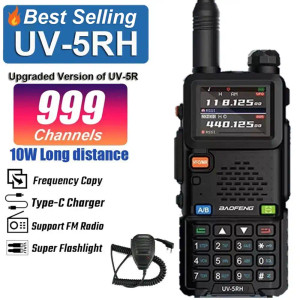 Baofeng UV-5RH 10W Tri-Band 2500mAH VHF/UHF Long Range Walkie Talkie Two Way Radio  + Speaker Mic New Baofeng UV-5RH 10W Tri-Band 2500mAH VHF/UHF Long Range Walkie Talkie Two Way Radio  + Speaker Mic New