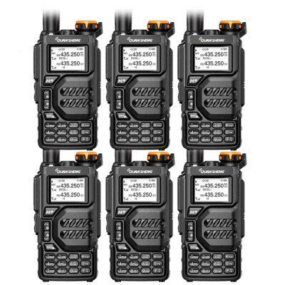 6 x Quansheng UV-K5 Full Band Walkie Talkie | AM Two-Way Radio Long-Range Receiver