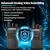 Baofeng BF-V12D walkie talkie product graphic showing two two-way radios with an advanced analog voice scrambling feature for secure communication and eavesdropping prevention.