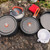 Fire-Maple Feast 4 Camping Cookware Set | Outdoor Cooking kit with Pot Kettle Pan Bowls and Spatula | Kitchen Utensils for 4 to 5 People Backpacking Trekking Hiking Fishing Picnic 