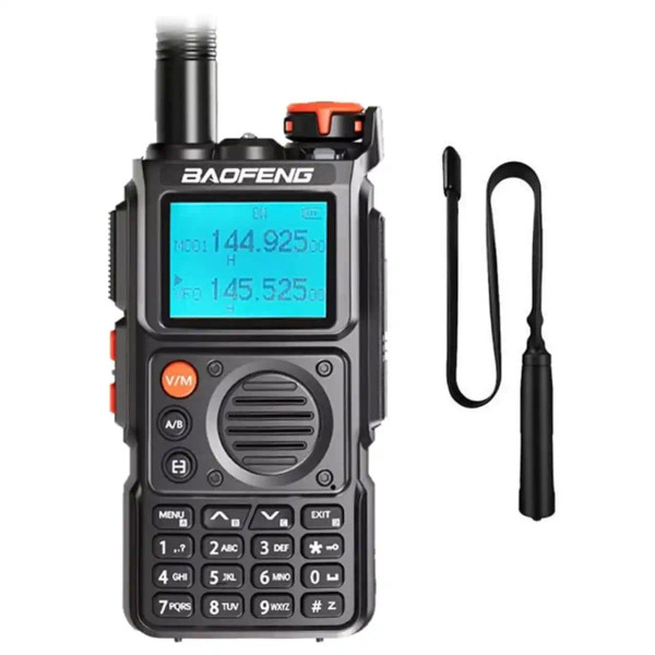 Baofeng UV-K6 Full Band Walkie Talkie AM Two-Way Radio Type-C & Long-Range Receiver With 47CM CS Tactical Antenna