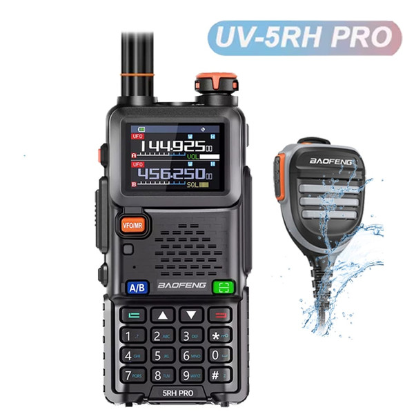 Baofeng UV-5RH Pro GPS multi-band ham radio with included Waterproof Speaker Mic