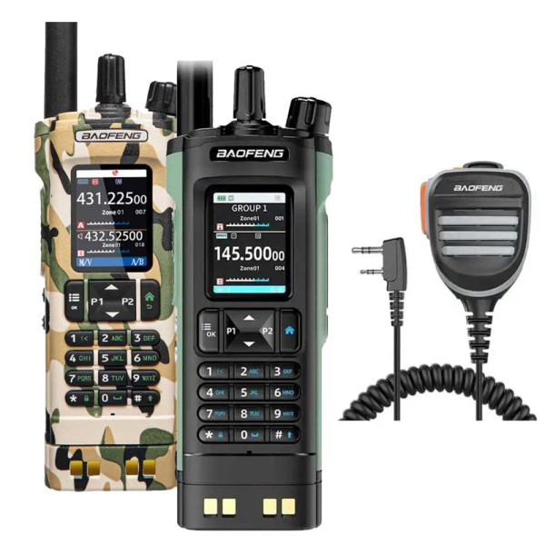 Baofeng UV-32 Walkie Talkie 10W Multi Band Walkie Talkie | Waterproof Speaker Mic Bundle