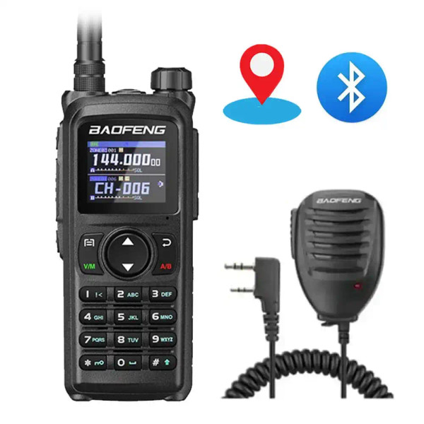 Baofeng UV-28 Pro GPS Bluetooth Walkie Talkie 10W Long Range Multi-Band Two-Way Radio + Speaker Mic