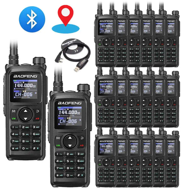 20x Baofeng UV-28 Pro GPS Bluetooth Walkie Talkie 10W Long Range Multi-Band Two-Way Radio With Programming Cable