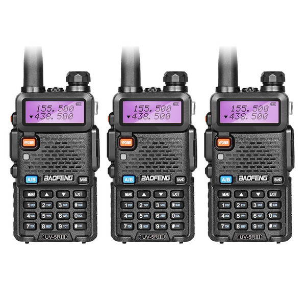 3x Baofeng UV-5R III Tri-Band VHF/UHF Two Way Ham Radio Walkie Talkies 