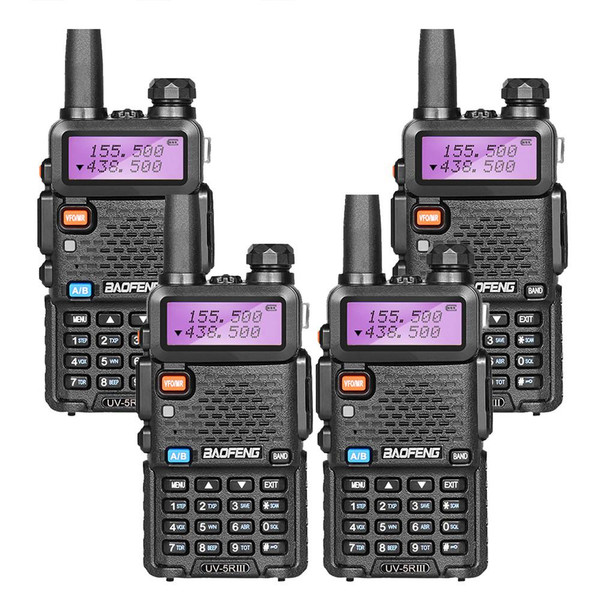 4 x Baofeng UV-5R III Tri-Band VHF/UHF Ham Radio Walkie Talkie Handset 