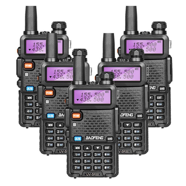 5x Baofeng UV-5R III Tri-Band VHF/UHF Walkie Talkie  Two Way Radio FM Transceiver + Earpiece 