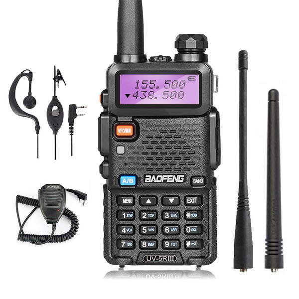 Baofeng UV-5R III Tri-Band UHF/VHF Two Way Ham Radio + Speaker Mic 