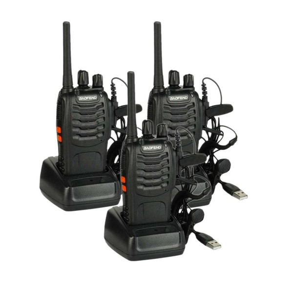 3x BaoFeng BF-888S PMR446 /Baofeng BF-88E PMR446 Updated Version of 888S Walkie Talkies Long Range Ham Radio Transceiver + Headsets 