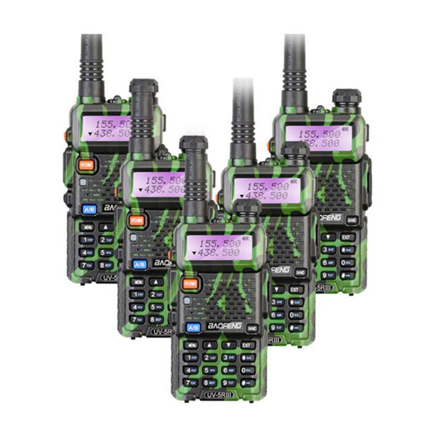 5x BAOFENG UV-5R III Tri-band Two Way Walkie Talkies Long Range Ham Radio + Earpiece 