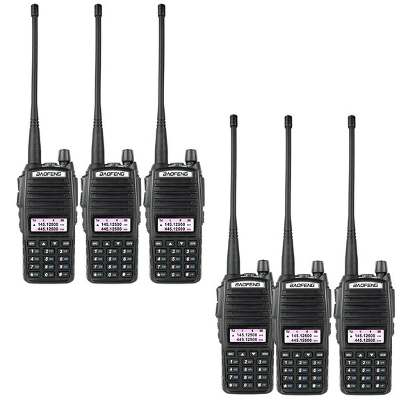 6x BAOFENG UV-82 Dual Band UHF/VHF Walkie Talkies Long Range Scanner 