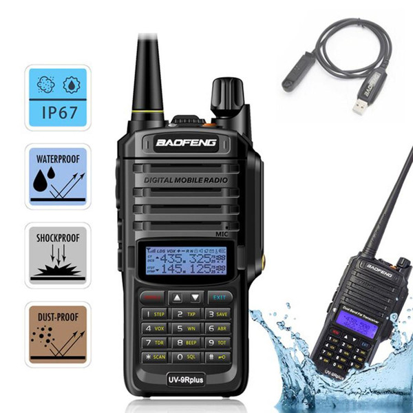 Baofeng UV-9R Plus IP67 Waterproof Radio UHF/VHF Walkie Talkie 8W Ham Radio + Programming Cable 
