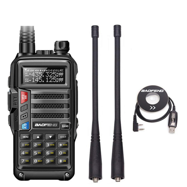 Baofeng UV-S9 Tri-Band UHF/VHF 8W Walkie Talkie Two Way Radio + USB Cable 