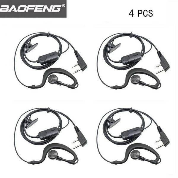 4X 2Pin Headset Earpiece Mic For Baofeng UV-5R UV-82 BF-888s Radio Walkie Talkie 