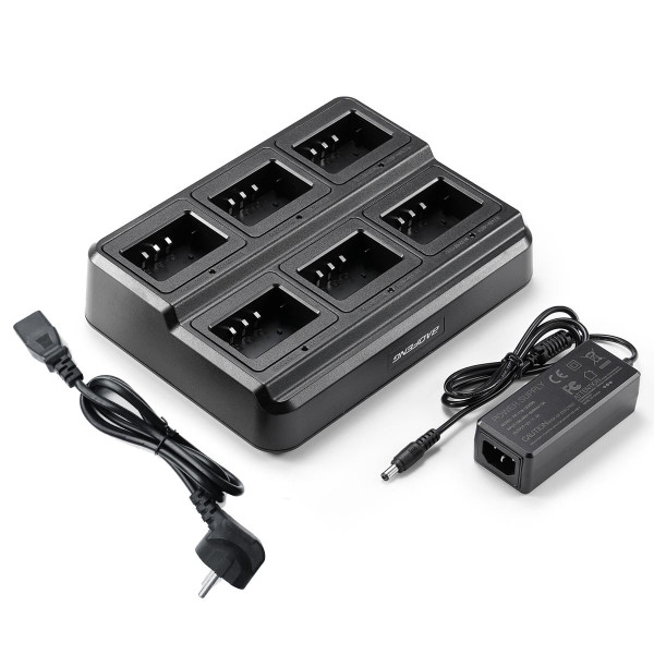 Six-Way Charger for Baofeng UV-5R series - 6 Batteries / Radios same time 