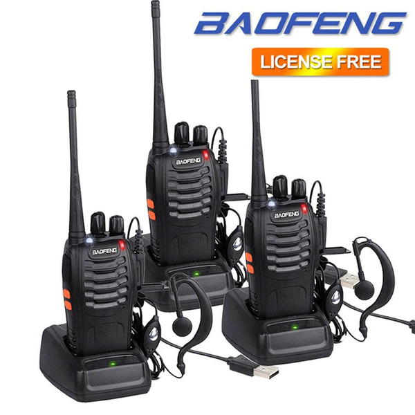 3X Baofeng BF-888S UHF Walkie Talkie Long Range VOX Two Way Radio + Earpiece 