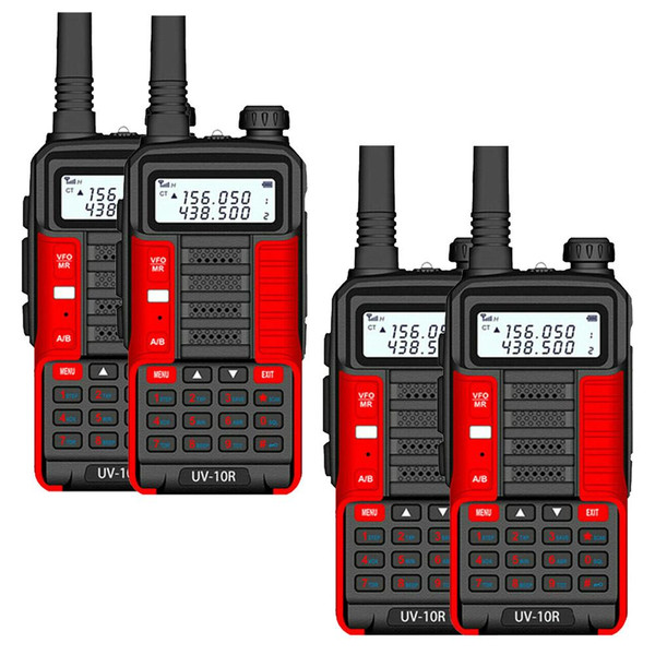 4 X BAOFENG UV-10R 10W Dual-Band VHF UHF Walkie Talkies Long Range FM Two Way Radio 