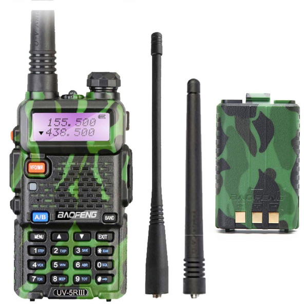 BAOFENG UV-5R III Tri-Band UHF/VHF Walkie Talkie Two Way Ham Radio Transceiver + 1 Extra Battery 