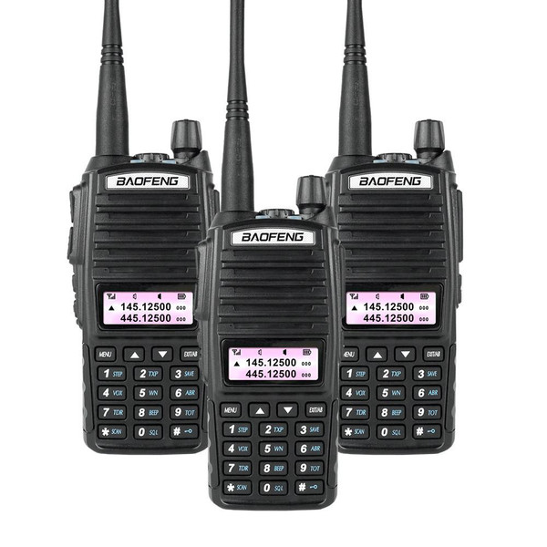 3x Upgraded BAOFENG UV-82 8W High Power Dual Band UHF/VHF Two Way Ham Radio Walkie Talkies Long Range 