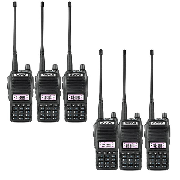 6x Upgraded BAOFENG UV-82 8W High Power Dual Band UHF/VHF Two Way Ham Radio Walkie Talkies Long Range 