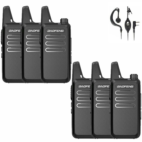 6x Baofeng BF-T20 UHF 400-470 MHz Two Way Ham Radio Walkie Talkie Transceiver + Headset 