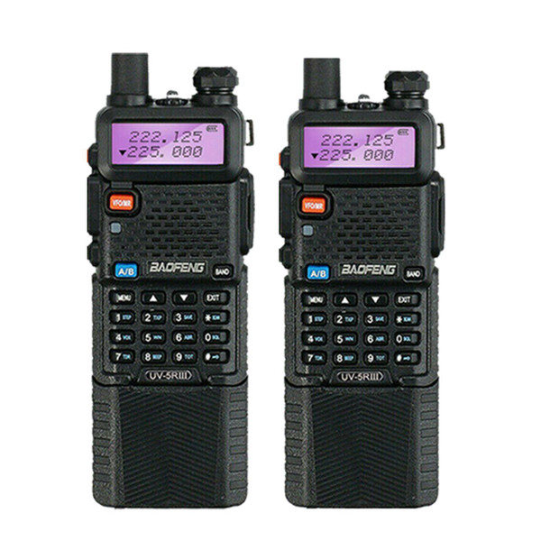 2 x BAOFENG UV-5R III Tri-Band VHF/UHF 3800mAH Walkie Talkies Long Range Ham Radio 