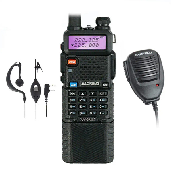 Baofeng UV-5R III Tri-Band 3800mAH VHF / UHF Walkie Talkie Two Way Radio + Speaker Mic