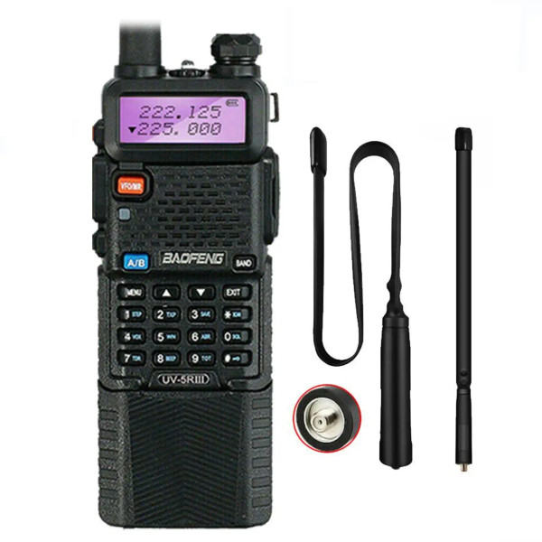 BAOFENG UV-5R III Tri-Band VHF/UHF 3800mAH  Walkie Talkie + 47CM CS Tactical Antenna