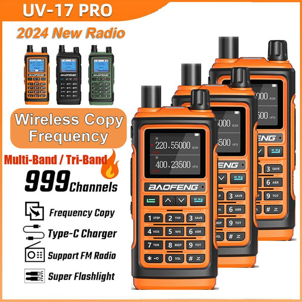 3 x Baofeng UV-17 Pro 5W  Multi Band / Tri-Band 1800mAH 999 Channels VHF/UHF Long Range Walkie Talkie Two Way Radio 