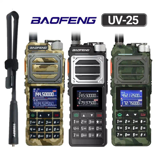 Baofeng UV-25 V2 10W Tactical Walkie Talkie Military Two Way Radio USB Charger Long Range Ham Radio + 47CM CS Tactical Antenna
