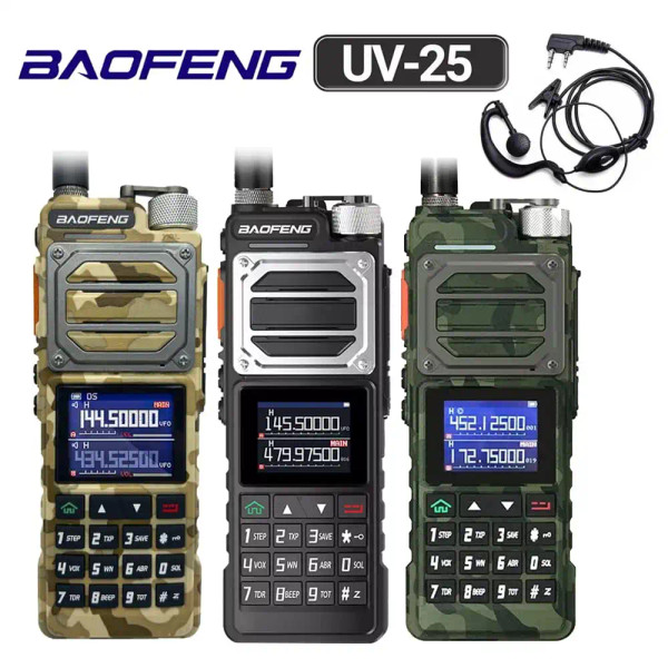 Baofeng UV-25 V2 10W Tactical Walkie Talkie Military Two Way Radio Long Range Ham Radio + Original Earpiece