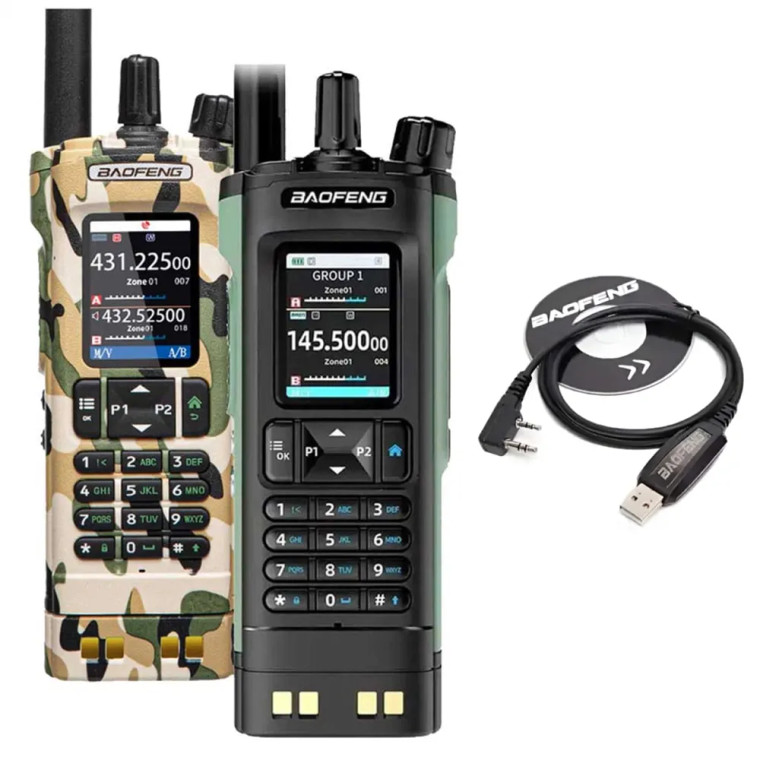 Baofeng UV-32 10W GPS Multi Band Walkie Talkie | Programming Cable Bundle