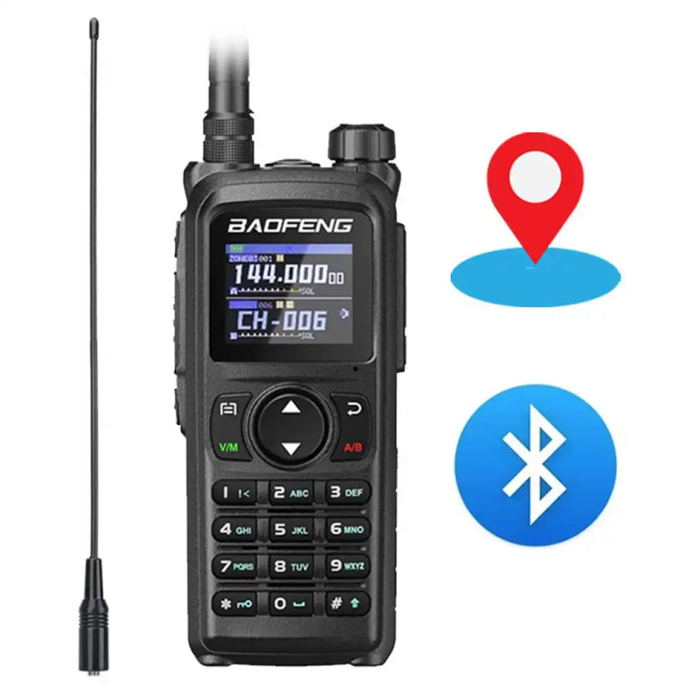 Baofeng UV-28 Pro GPS Bluetooth Walkie Talkie 10W Long Range Multi-Band Two-Way Radio + NA-771 Antenna