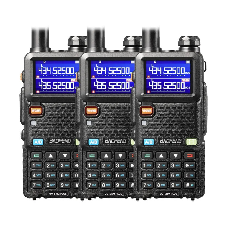 Baofeng UV-5RM Plus Long Range Walkie Talkies (3-Pack)