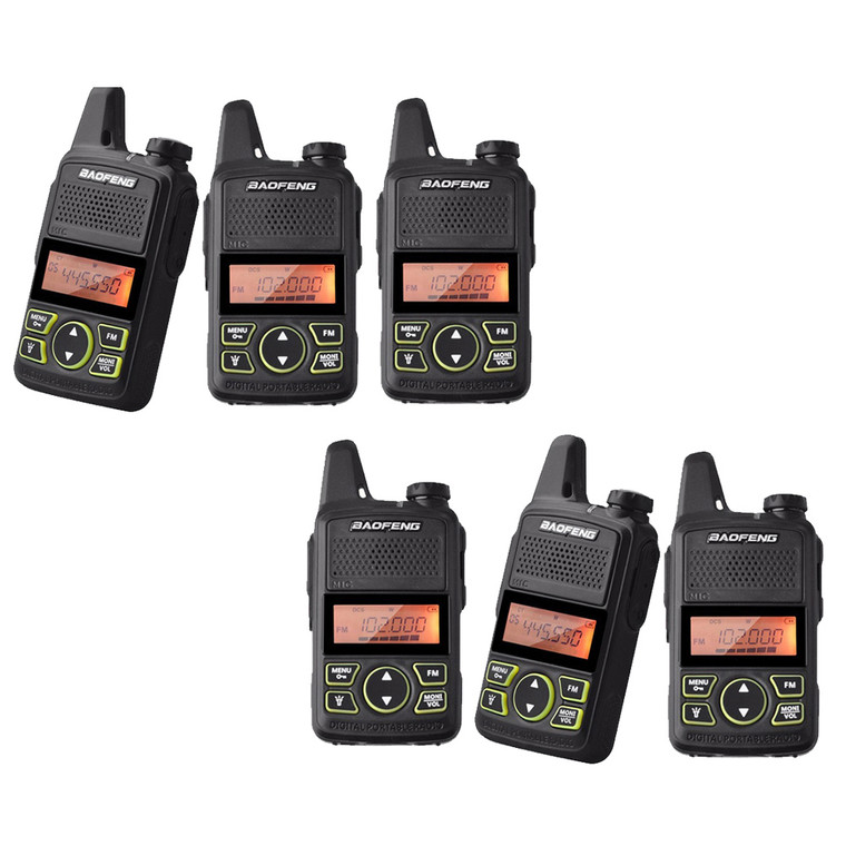 6pcs Baofeng Radio BF-T1 Two Way Long Range Mini Walkie Talkie