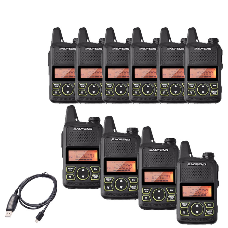10pcs Baofeng BF-T1 Two Way Long Range Mini Walkie Talkie
